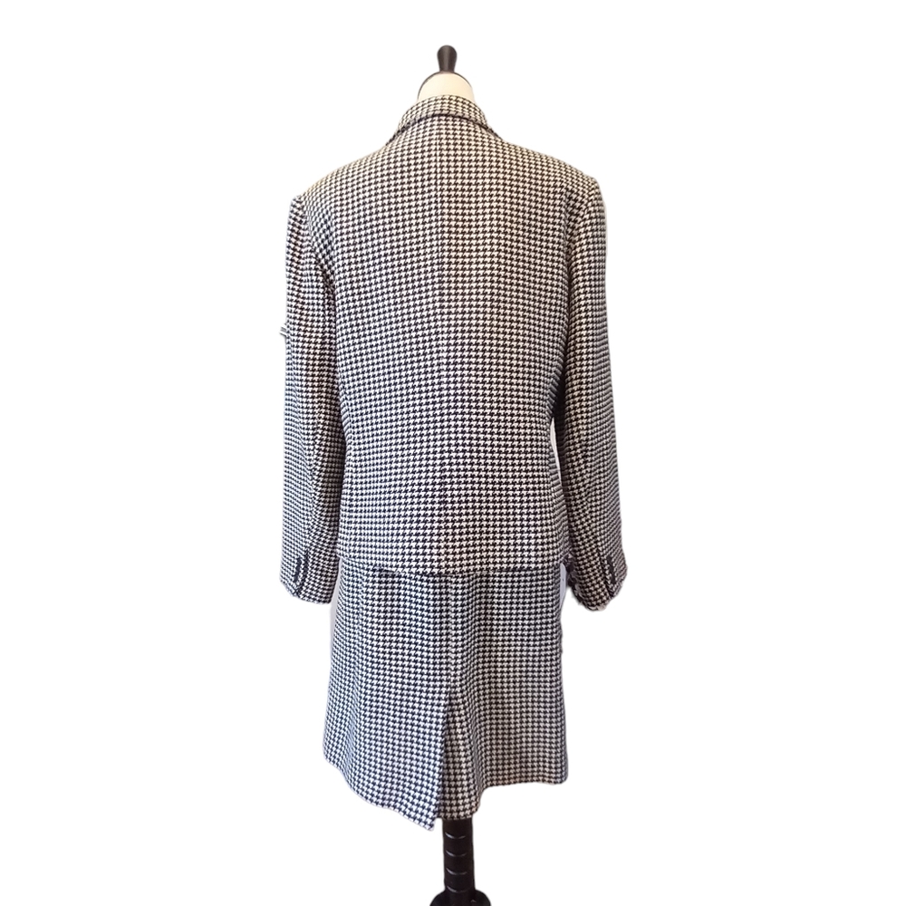 Vintage Wool Tweed Suit Black and White Herringbone Check 12/14 - Picture 5 of 7